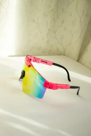Mirrored Oversize Ski Style Visor Sunglasses