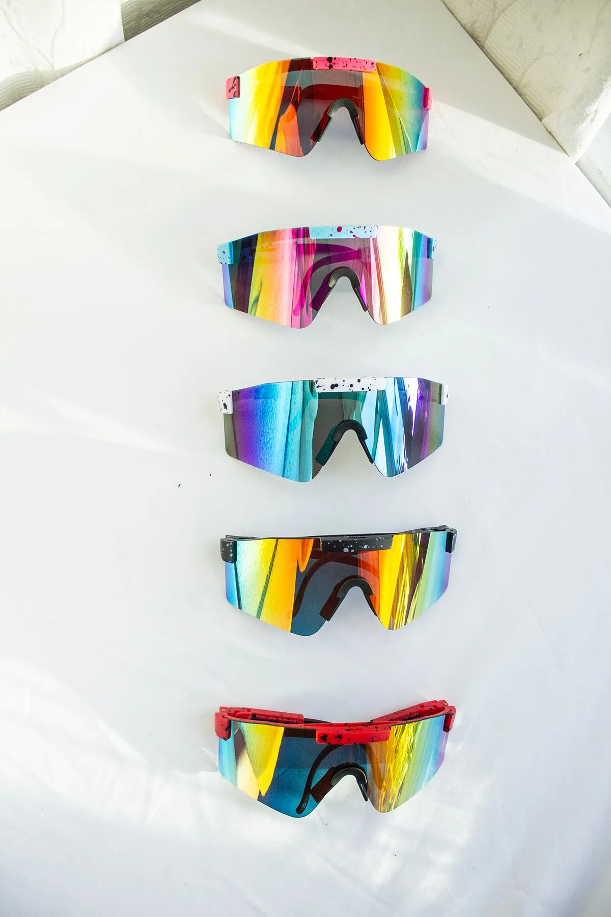 Mirrored Oversize Ski Style Visor Sunglasses