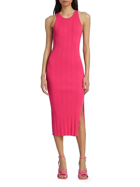Mixed Rib Cutout Tank Dress