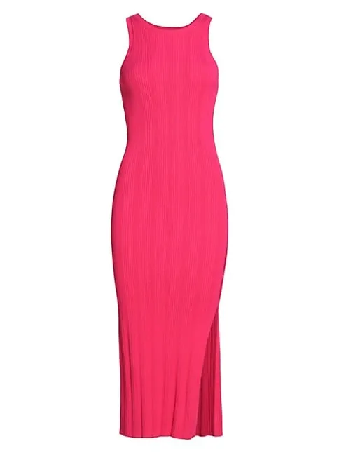 Mixed Rib Cutout Tank Dress