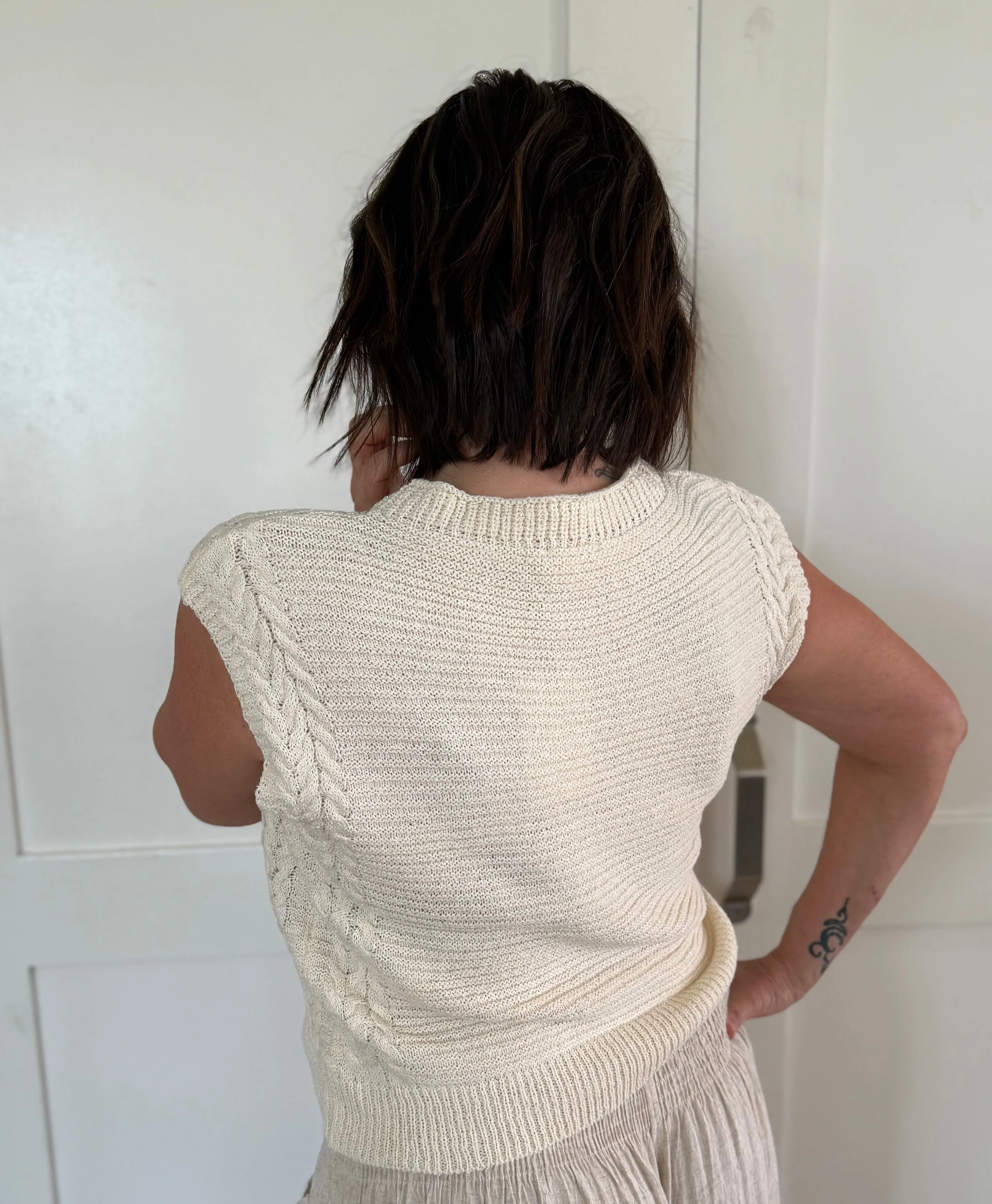 Mock Neck Cable Knit Sweater