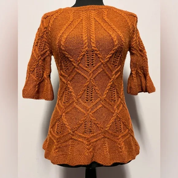 Moda WOOL Blend RUST Feminine SWEATER