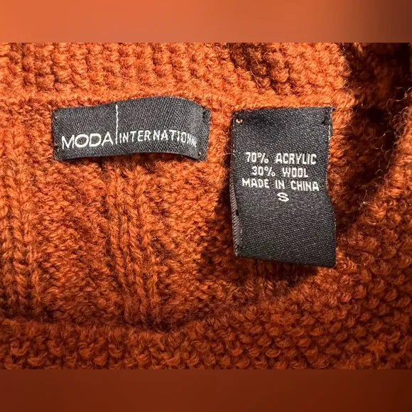 Moda WOOL Blend RUST Feminine SWEATER