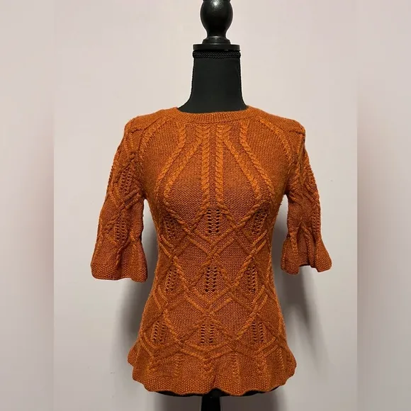 Moda WOOL Blend RUST Feminine SWEATER