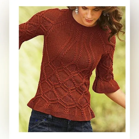 Moda WOOL Blend RUST Feminine SWEATER