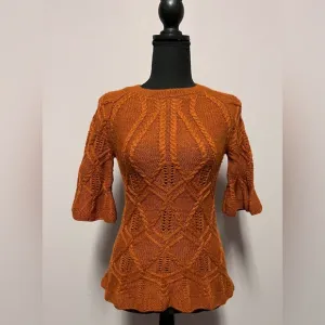 Moda WOOL Blend RUST Feminine SWEATER