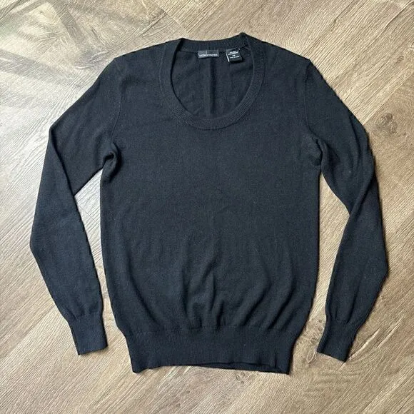 MODA International Black Silk Cashmere Sweater Size XS