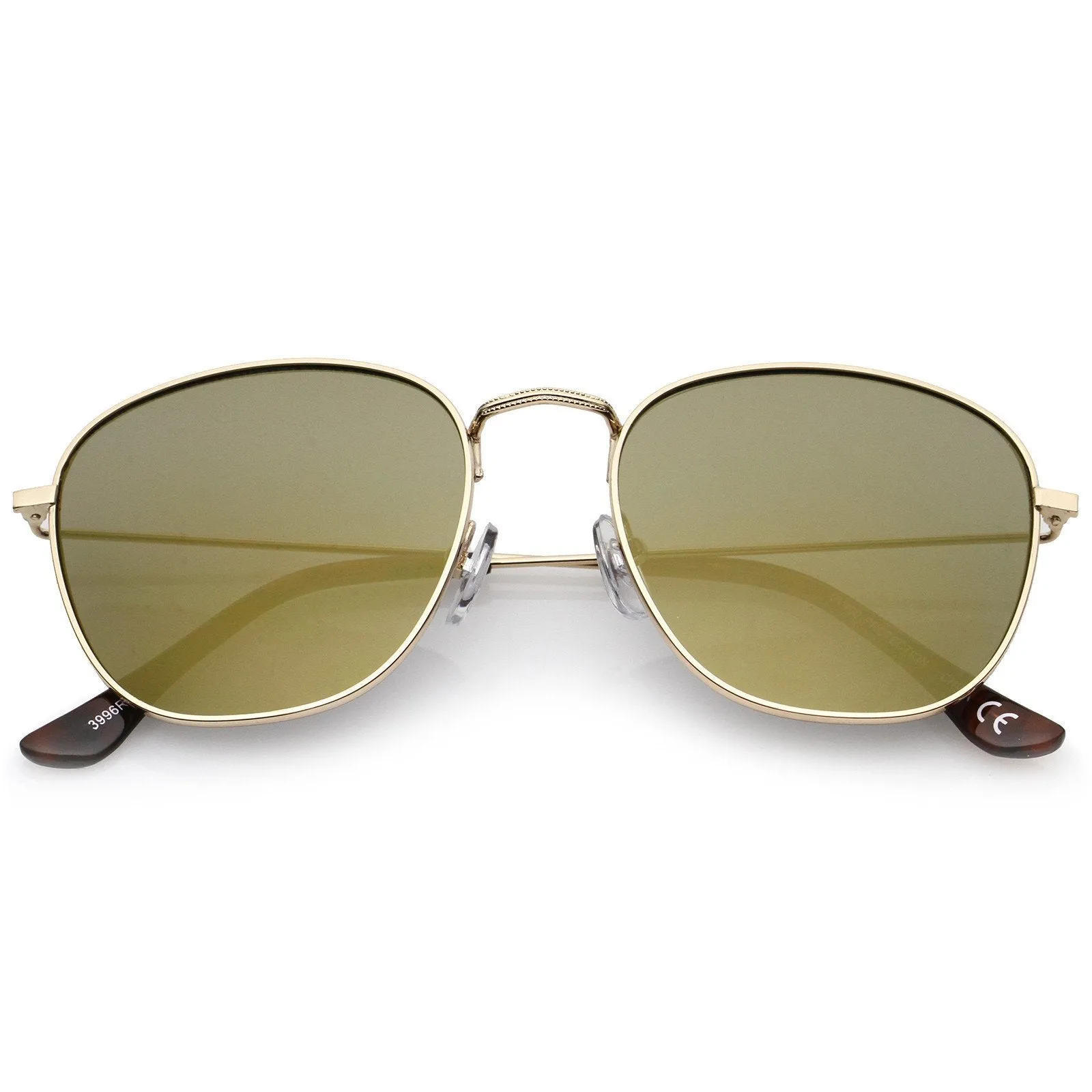 Modern Slim Mirrored Flat Lens Square Sunglasses A765