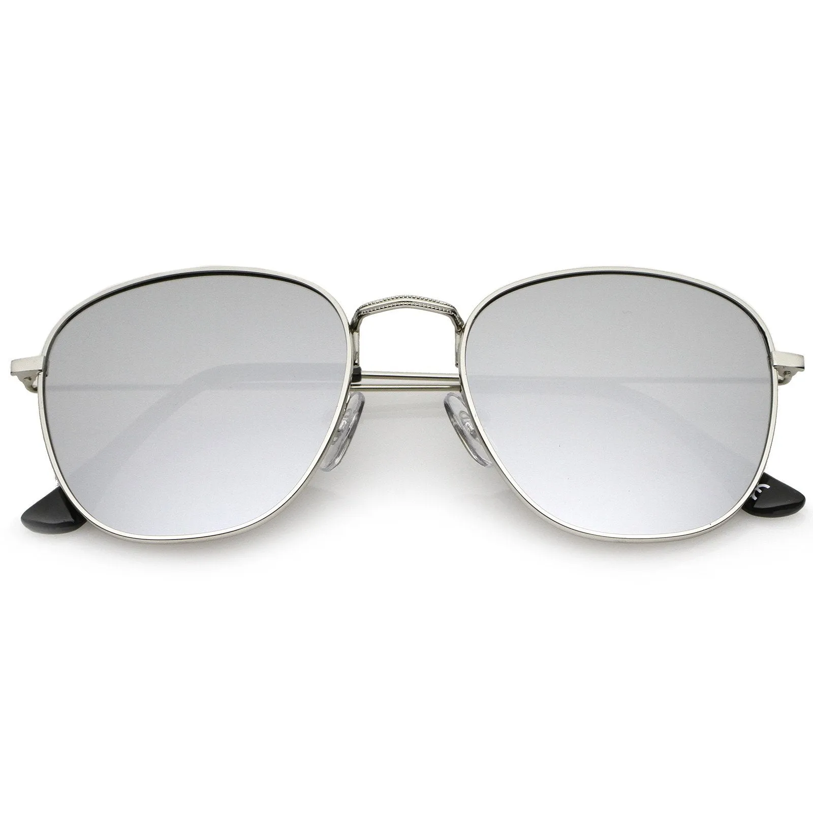 Modern Slim Mirrored Flat Lens Square Sunglasses A765