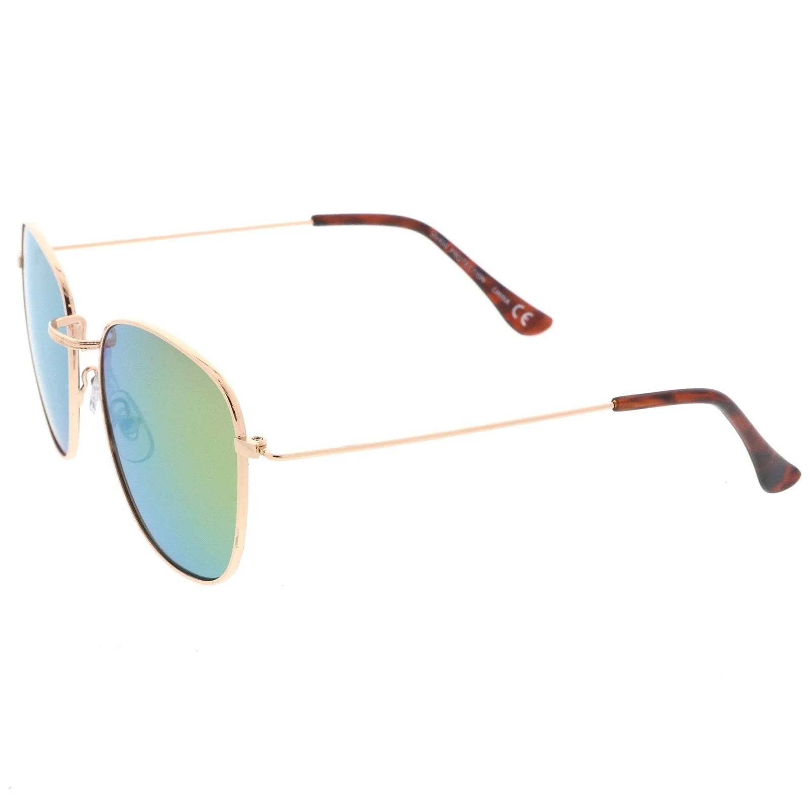 Modern Slim Mirrored Flat Lens Square Sunglasses A765