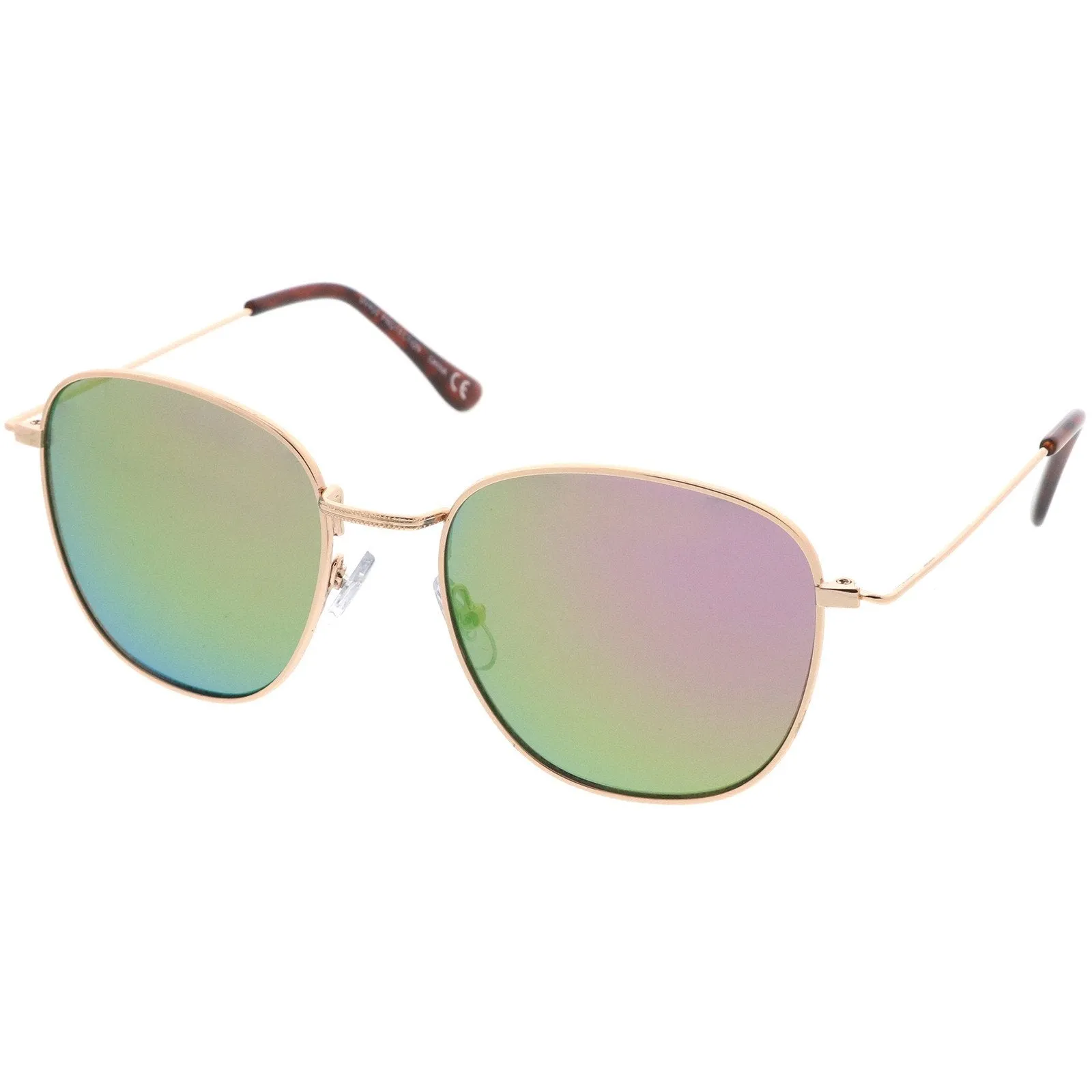 Modern Slim Mirrored Flat Lens Square Sunglasses A765