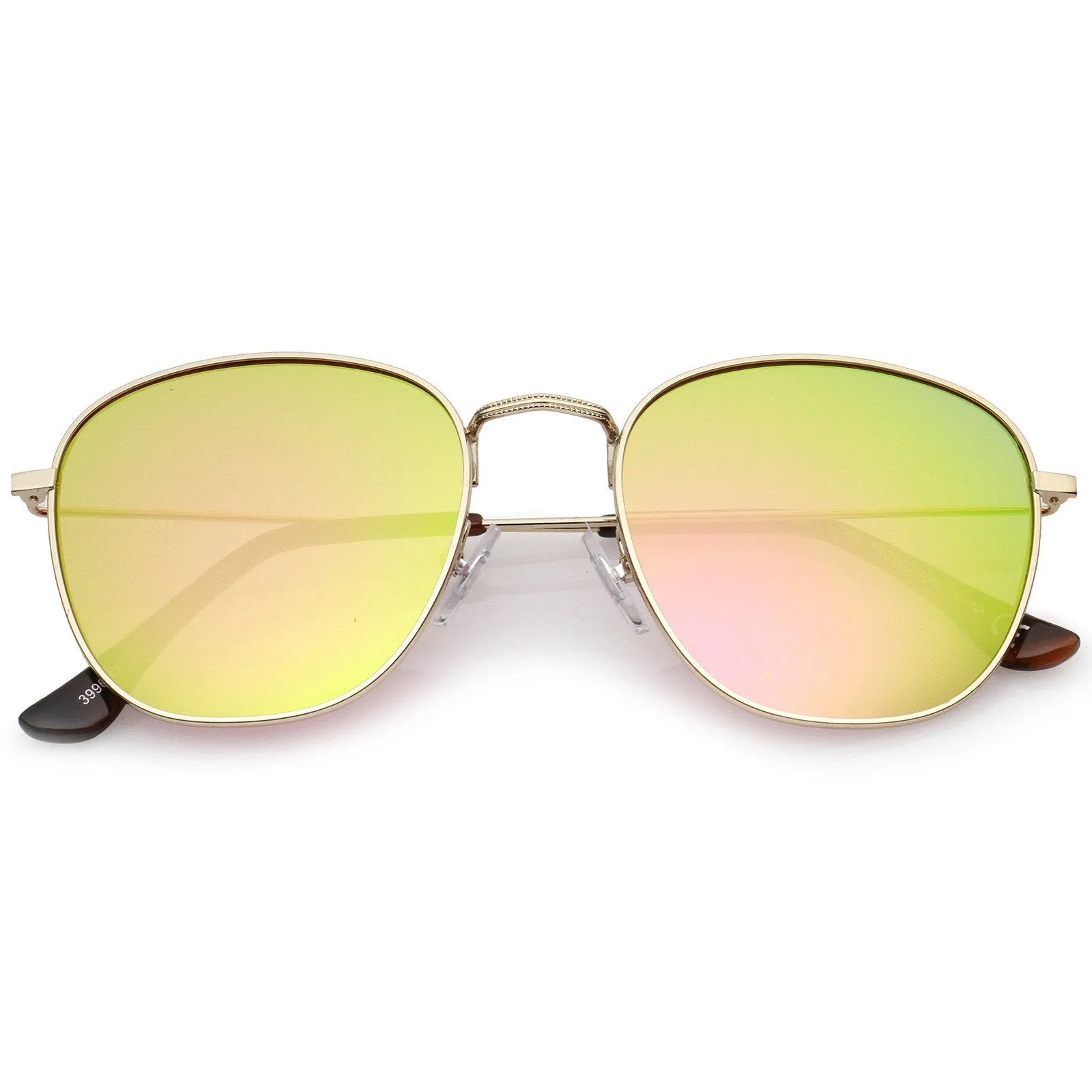 Modern Slim Mirrored Flat Lens Square Sunglasses A765