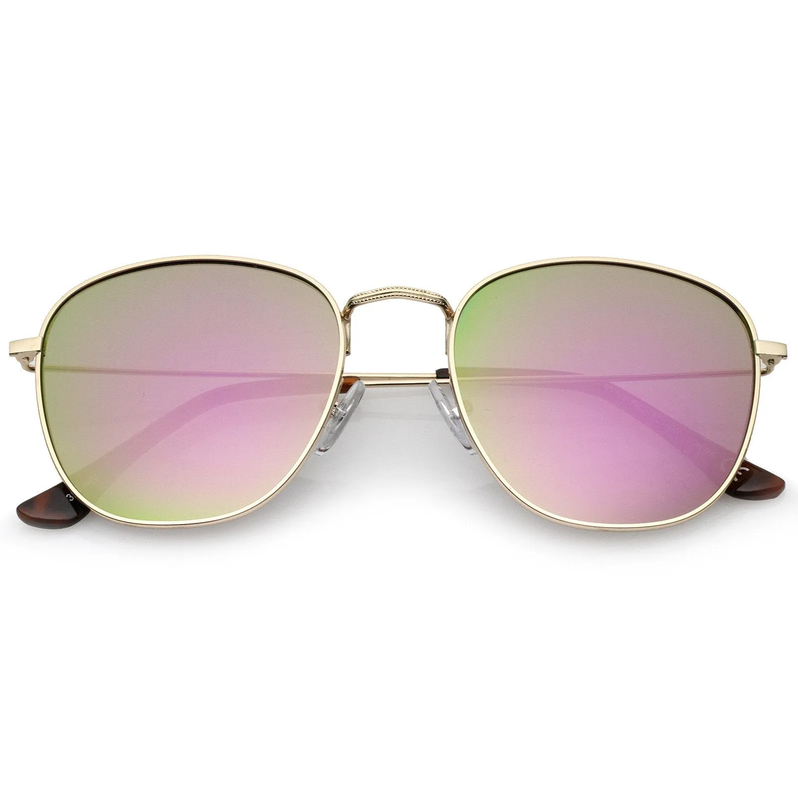 Modern Slim Mirrored Flat Lens Square Sunglasses A765