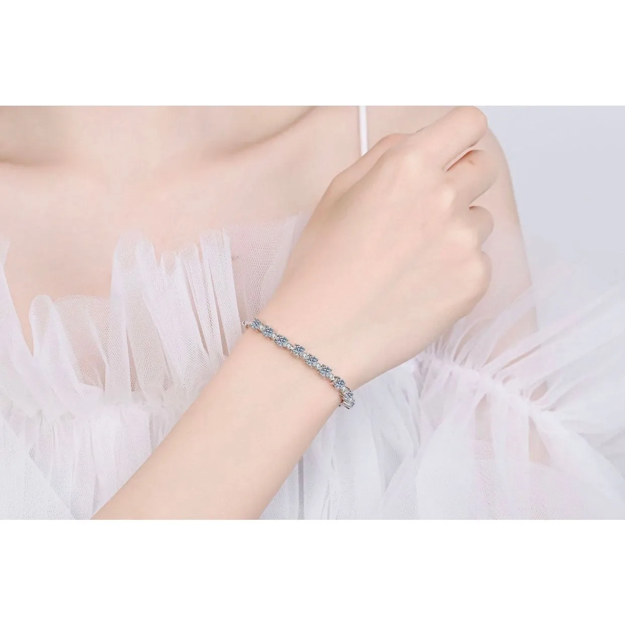Moissanite Bracelet, Wedding Bracelets-Bride Bracelets-BM001