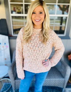 Multi Color Pop Cable Sweater
