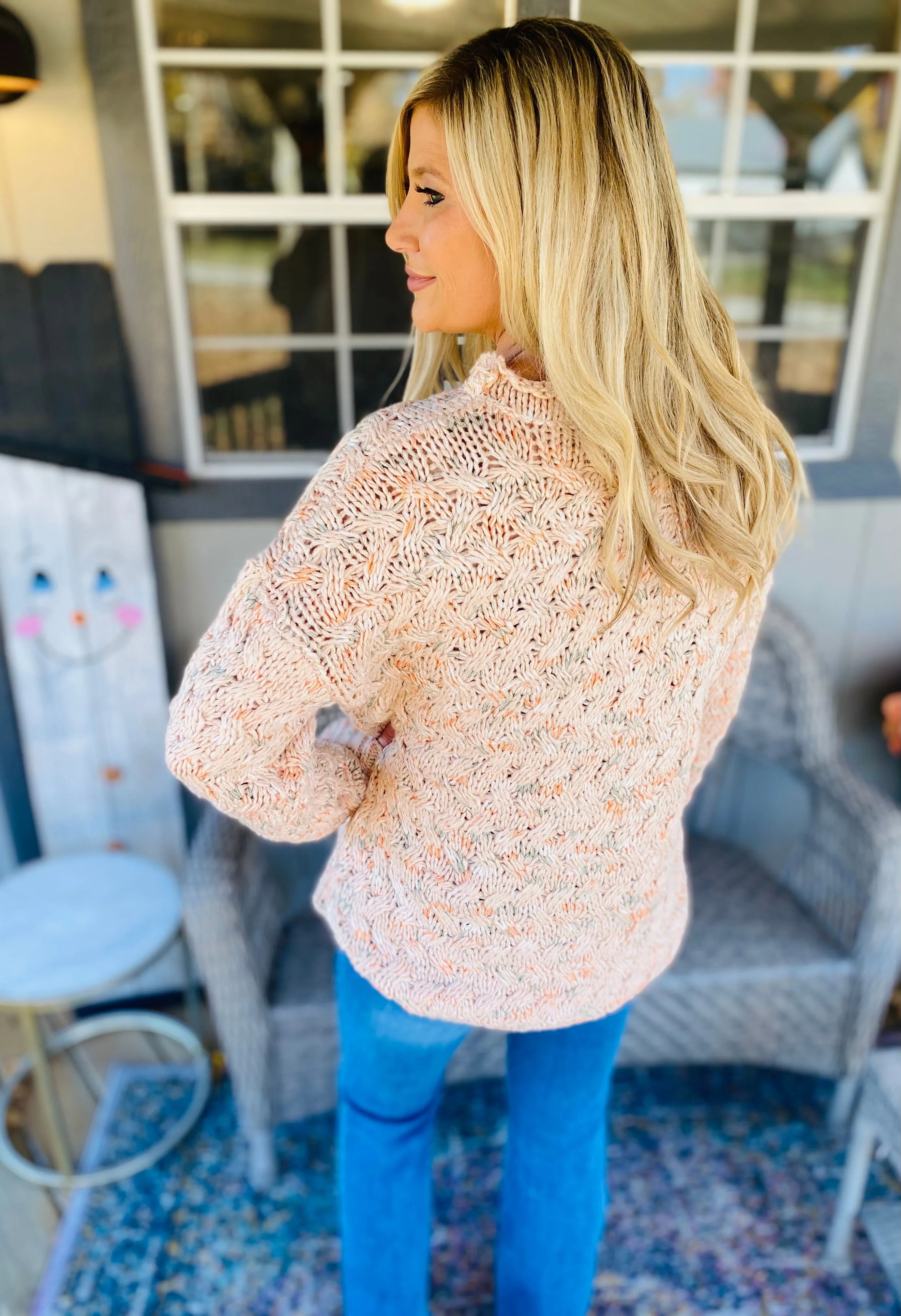 Multi Color Pop Cable Sweater