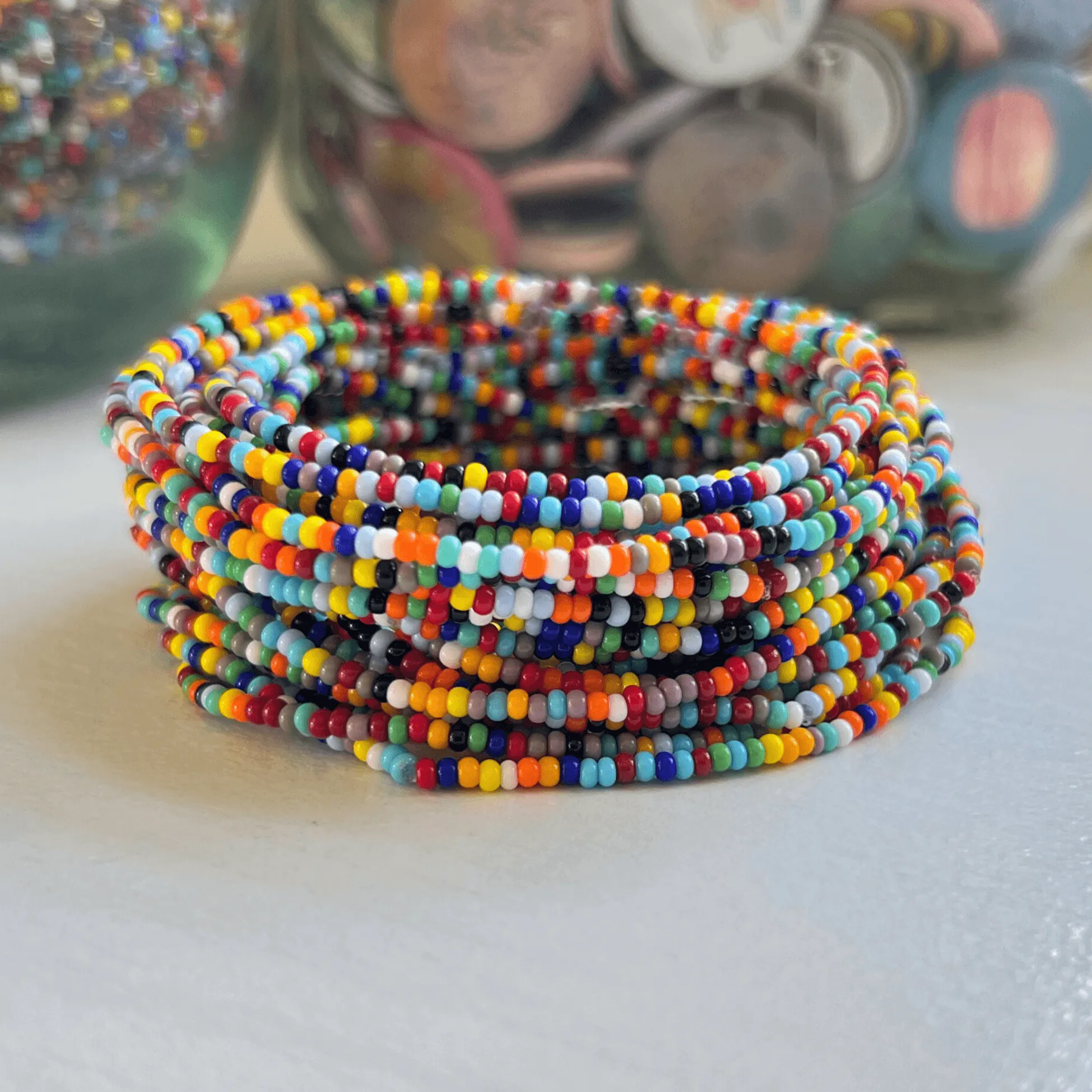 Multi Color Seed Bead Stretch Bracelets