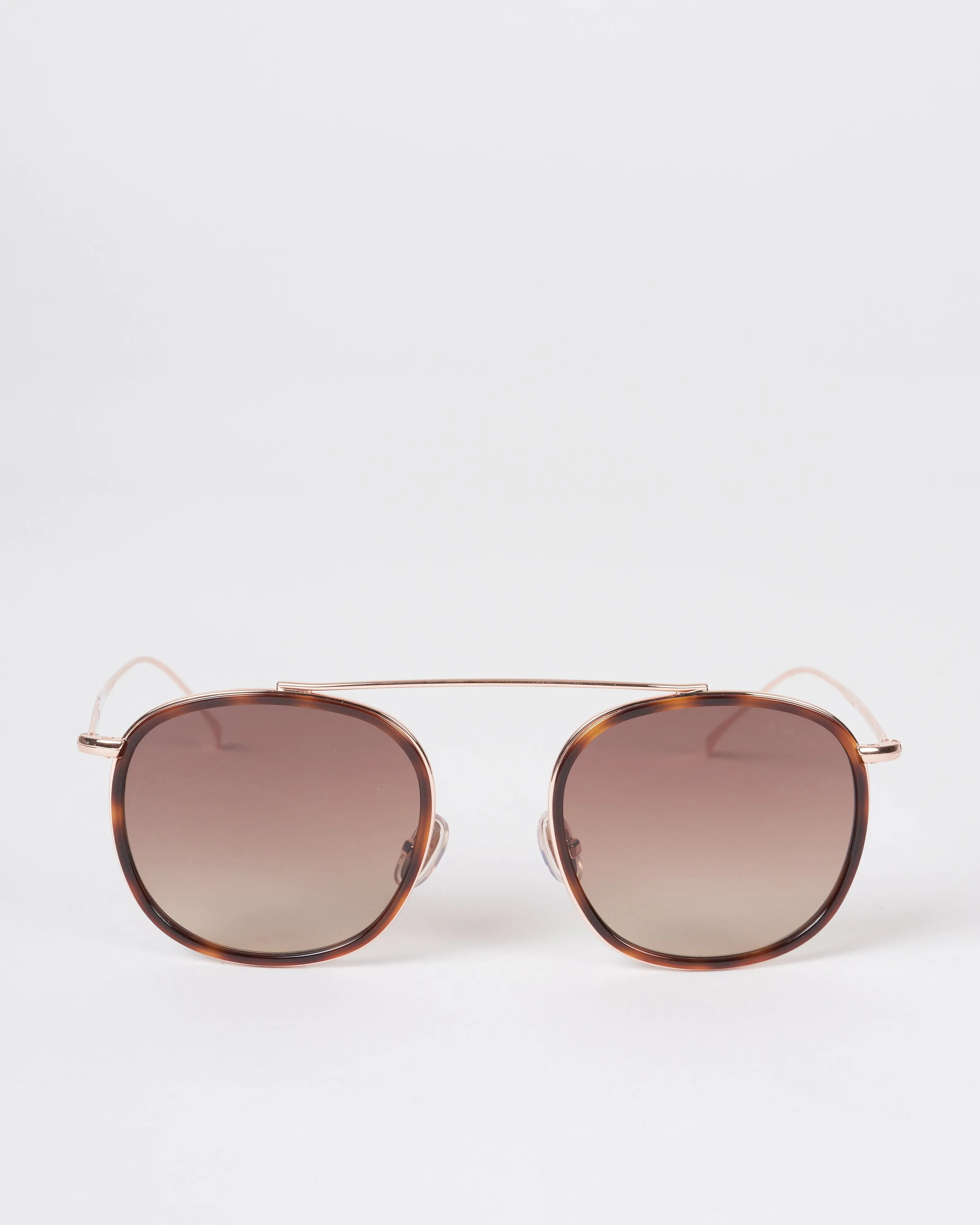 mykonos ace - havana and rose gold with brown flat gradient lenses