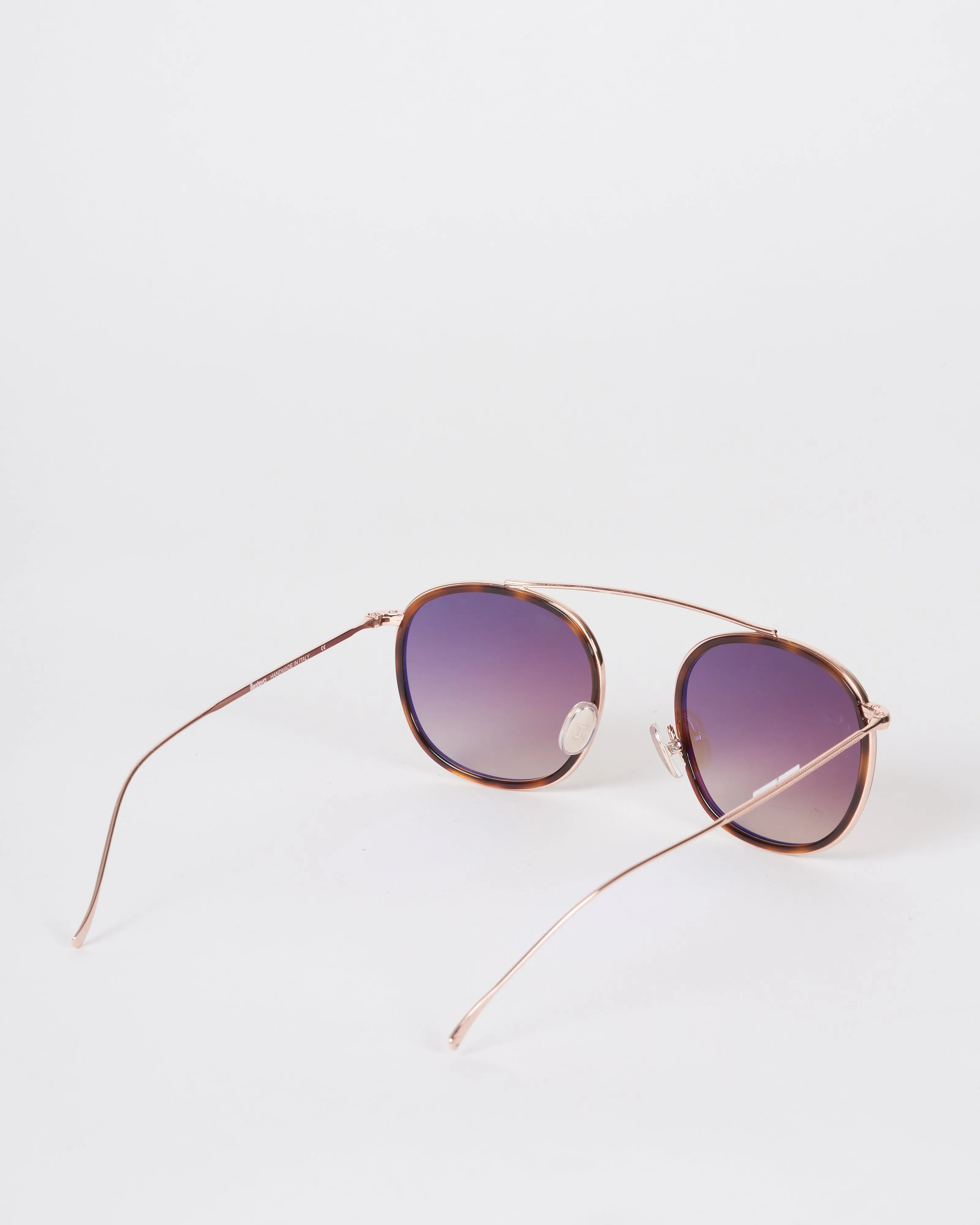 mykonos ace - havana and rose gold with brown flat gradient lenses