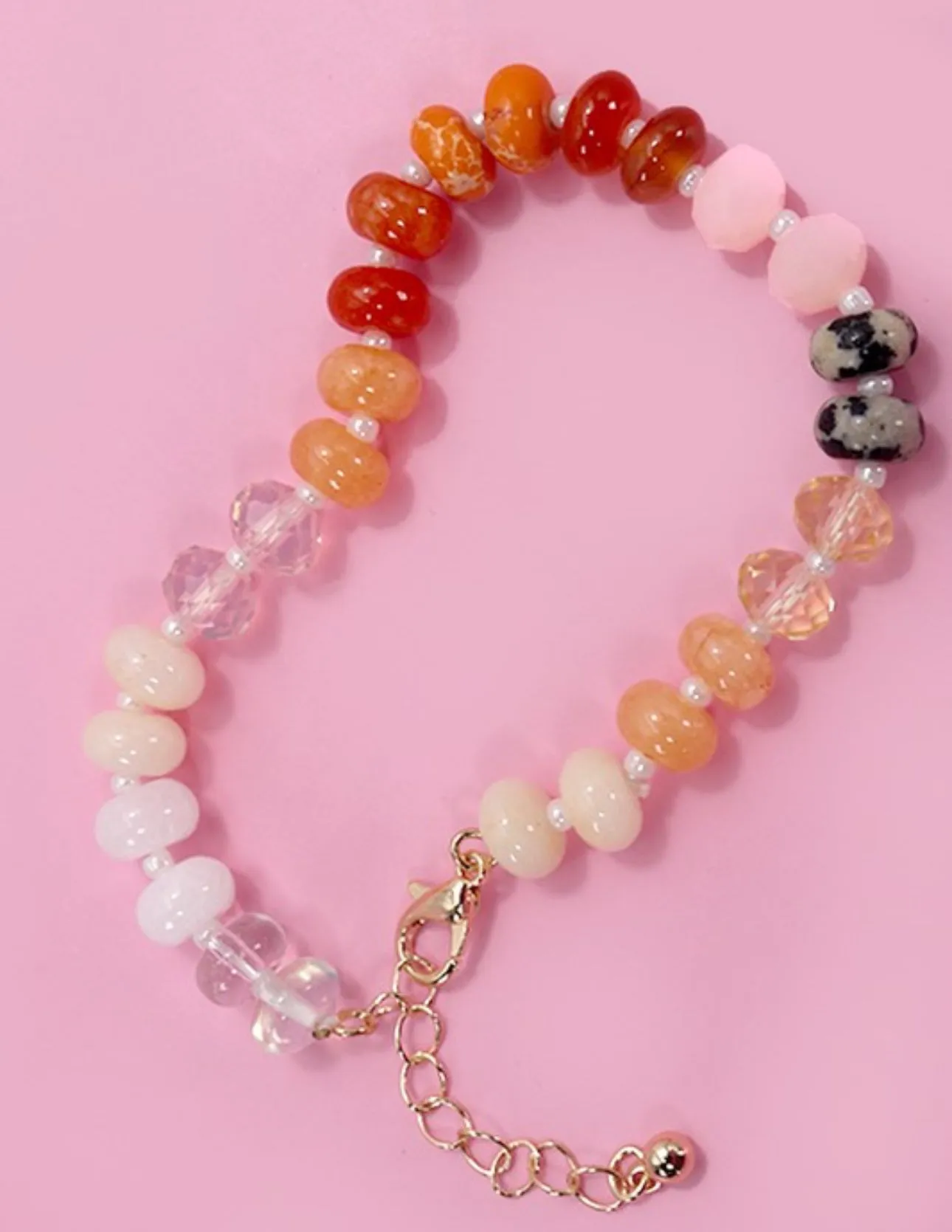 Natural Agate Stone Beaded Bracelets-4 Colors
