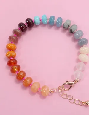 Natural Agate Stone Beaded Bracelets-4 Colors