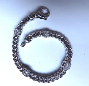 Natural Round Diamond Box Link Bracelet 14kt gold 12394