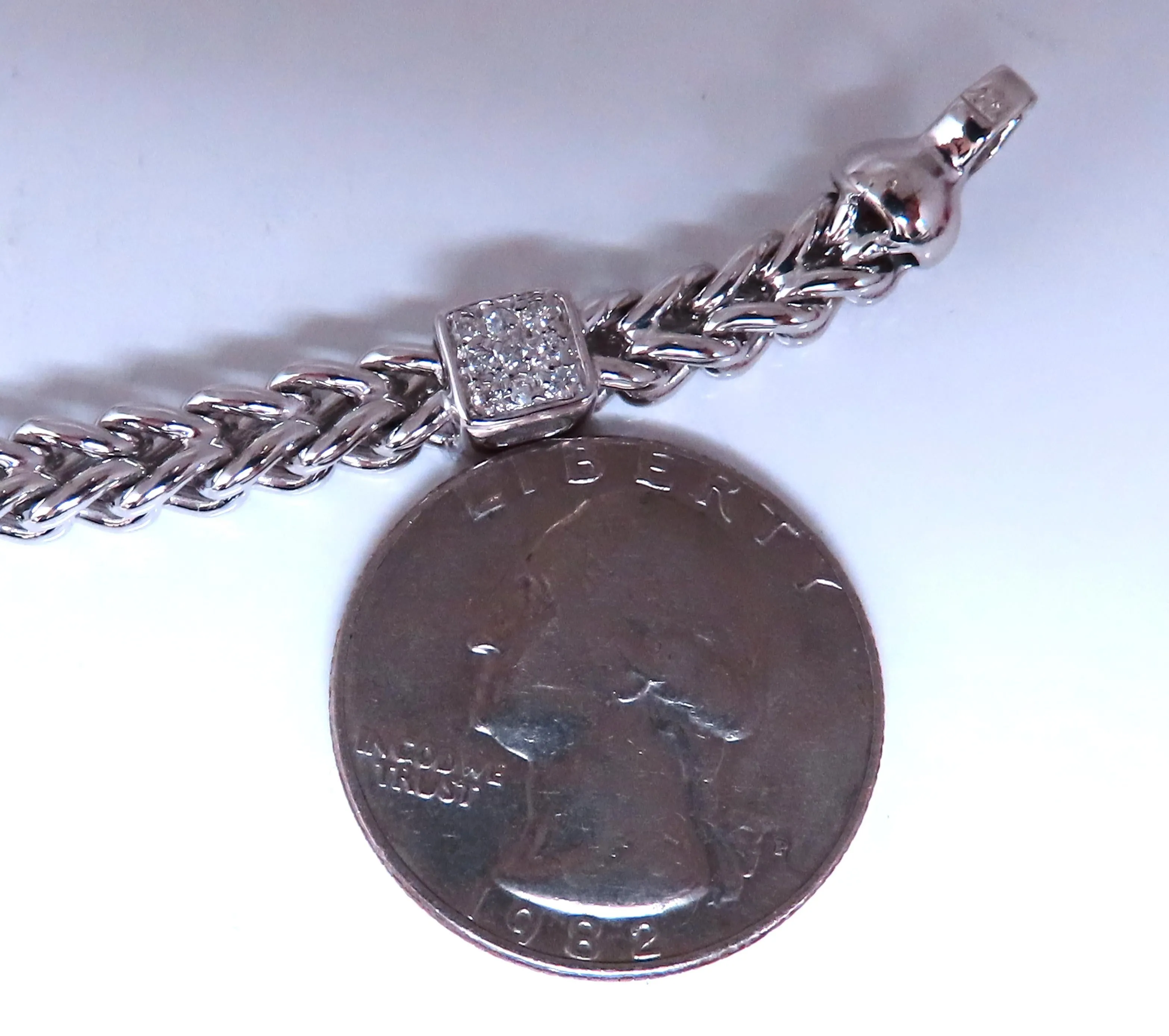 Natural Round Diamond Box Link Bracelet 14kt gold 12394
