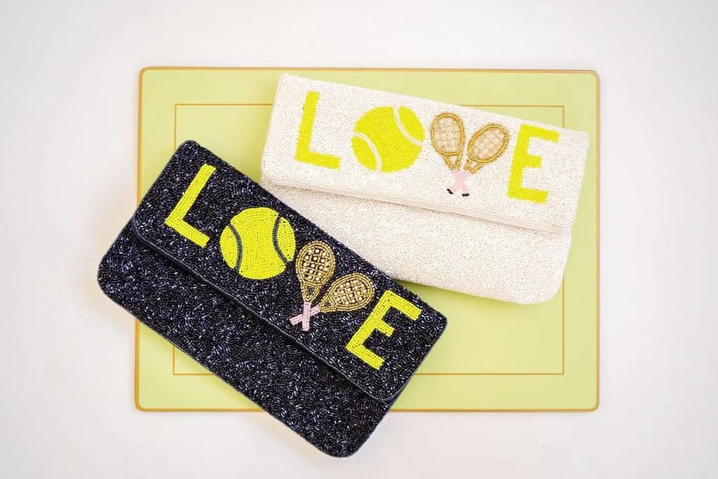 Navy - Love Rackets - Tennis Beaded Clutch - Sample Sale Final Sale