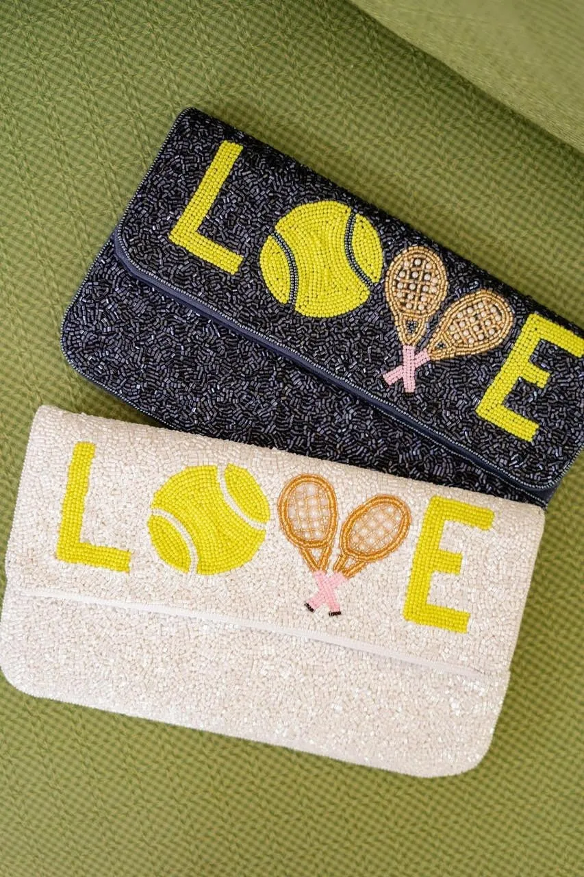 Navy - Love Rackets - Tennis Beaded Clutch - Sample Sale Final Sale