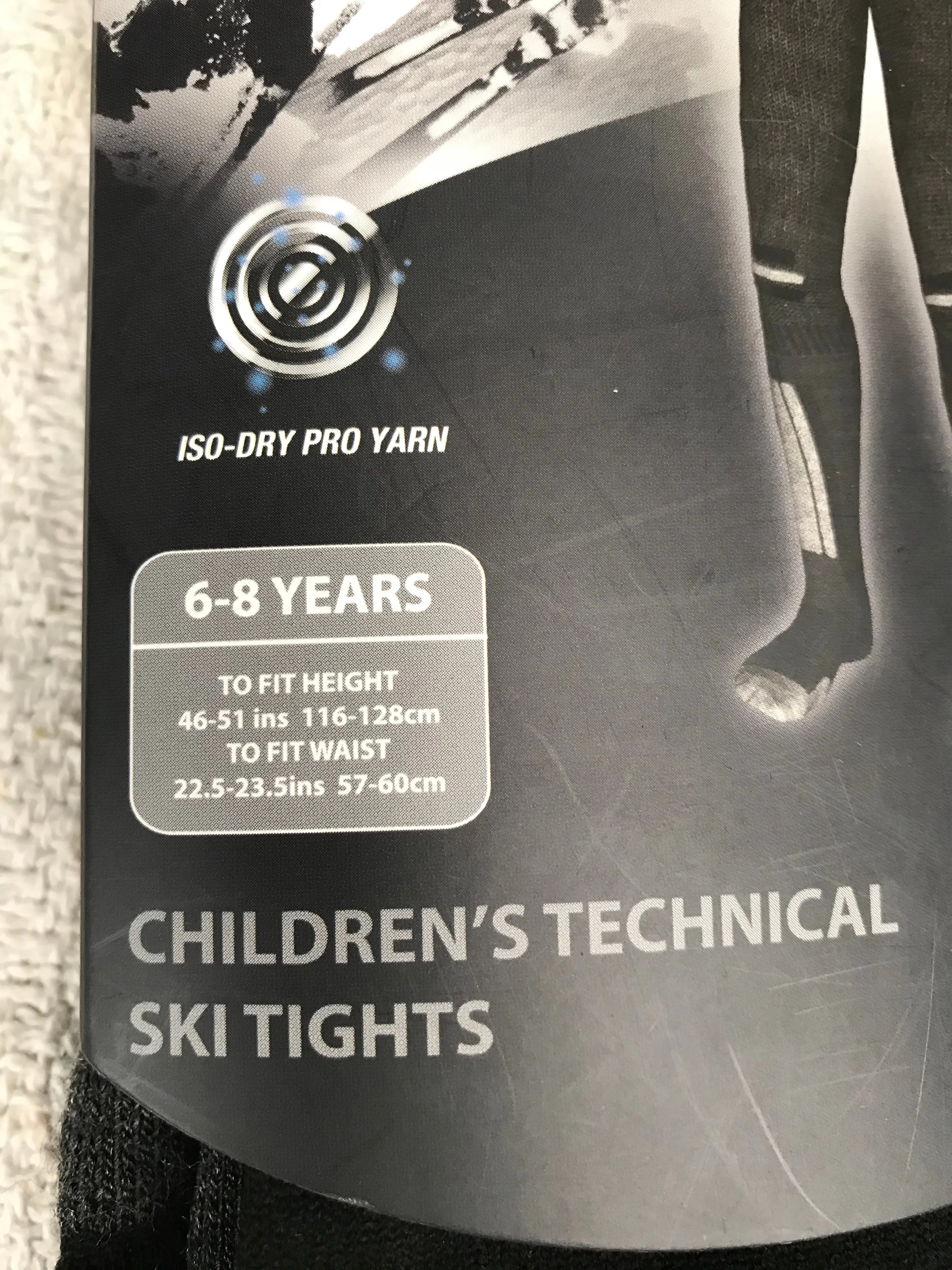 NEW inco children’s ski/thermal tights age 6-8 years black FREE POSTAGE
