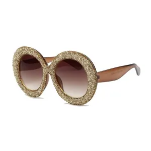 New Luxury Over sized Sunglasses Women Vintage Rhinestones
