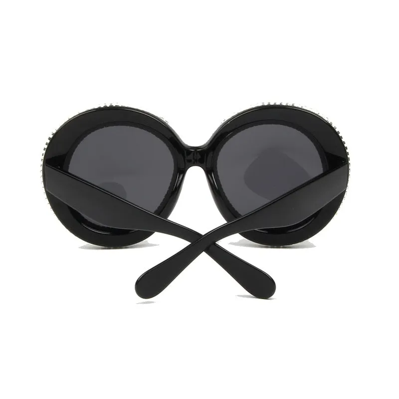 New Luxury Over sized Sunglasses Women Vintage Rhinestones