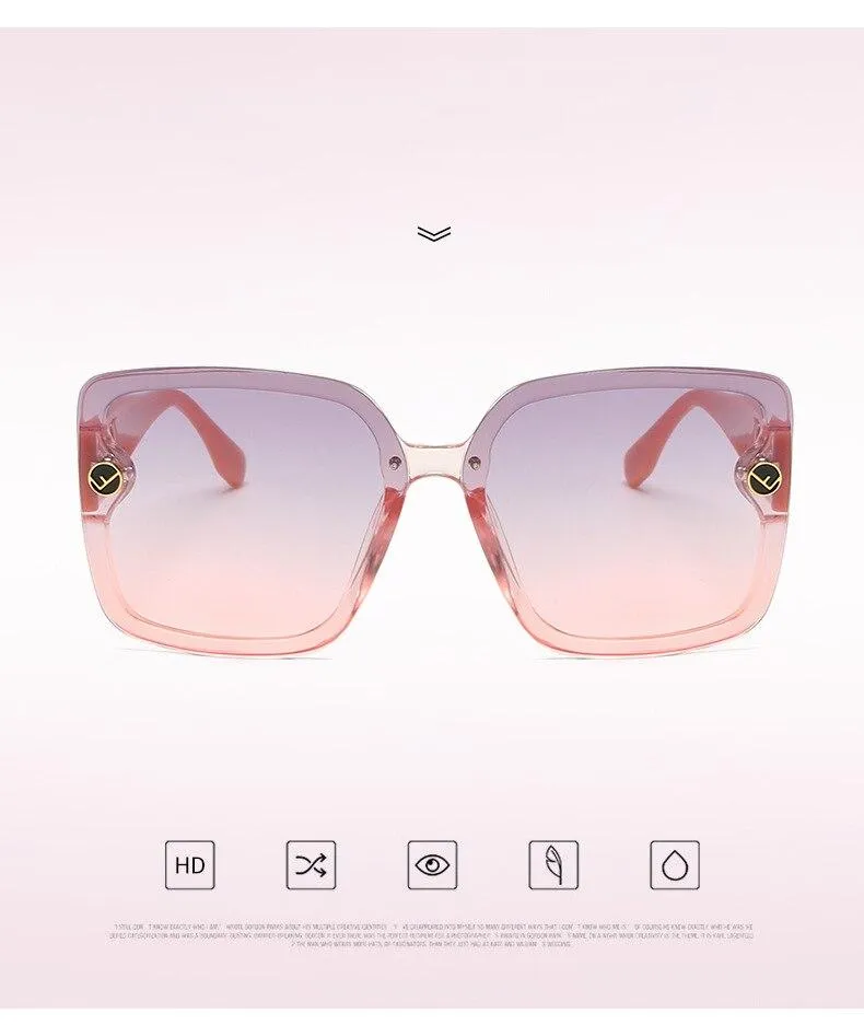 New Oversized Sunglasses Plastic Women Gradient Sun Glasses UV400