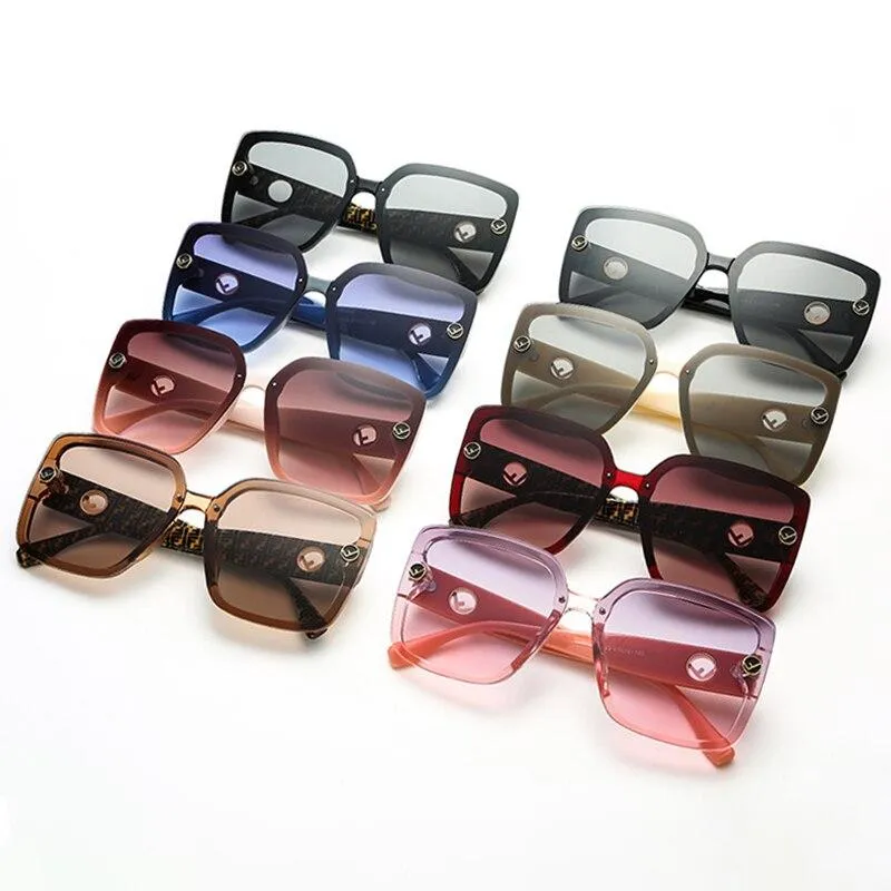 New Oversized Sunglasses Plastic Women Gradient Sun Glasses UV400