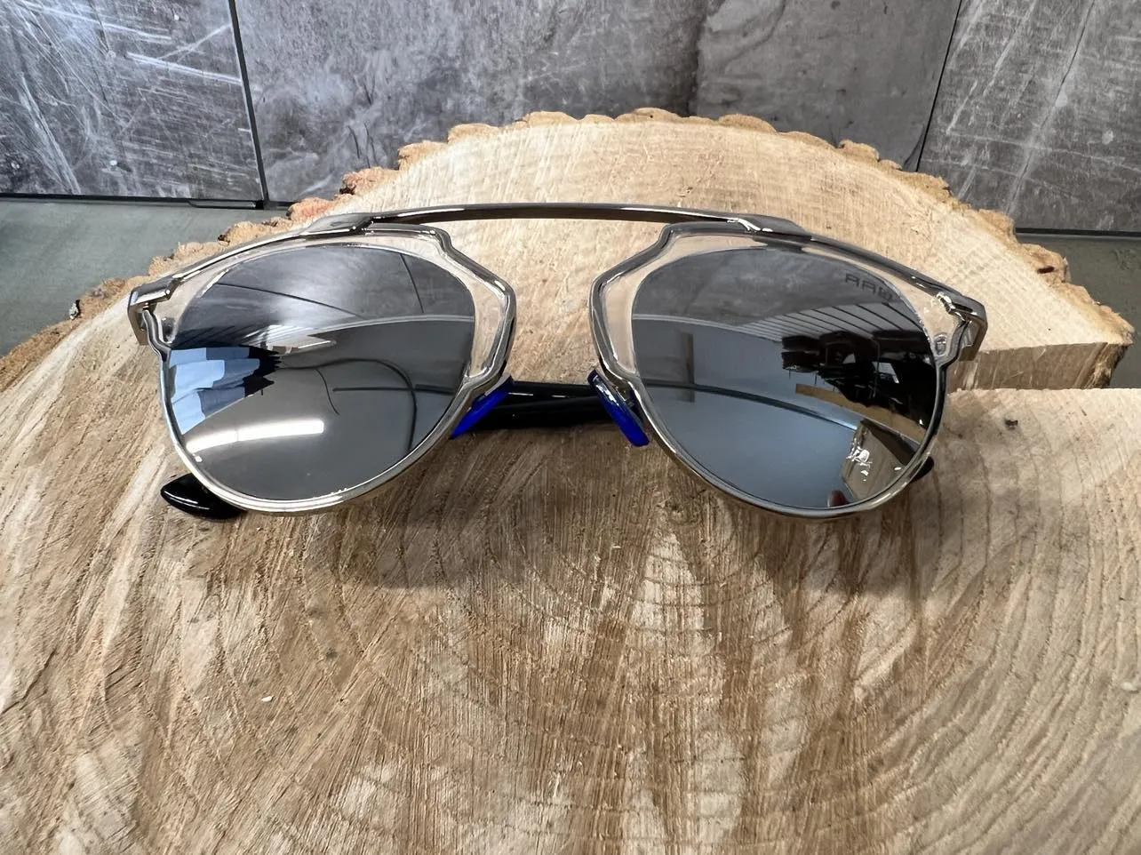 New Rep Designer Dior Inspired Silver Mirrored Aviator Sunglasses