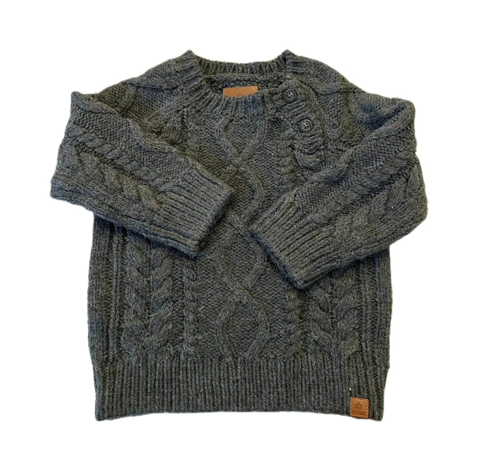 New with tags! Boys Canadiana Cable Knit Sweater Grey Sz 12-18 Months! Retails $38 