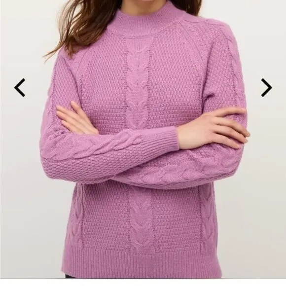 NEW YORK &amp; COMPANY CABLE-KNIT MOCK NECK PULLOVER SWEATER XXL (#6661)