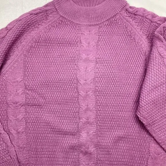 NEW YORK &amp; COMPANY CABLE-KNIT MOCK NECK PULLOVER SWEATER XXL (#6661)