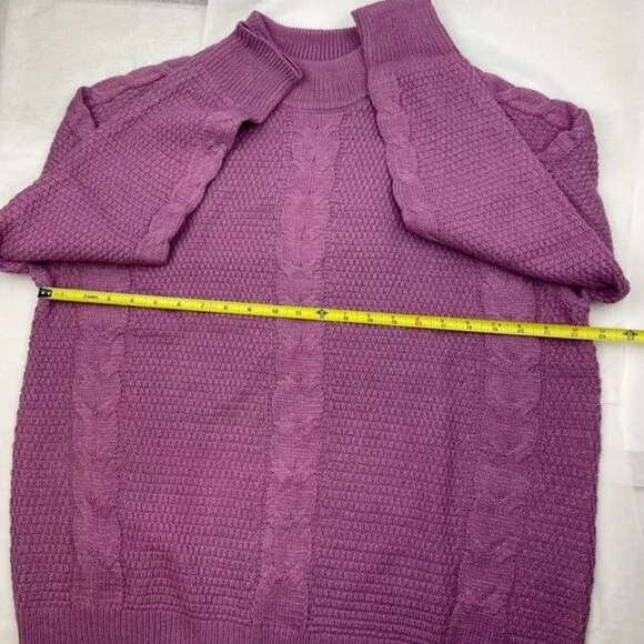 NEW YORK &amp; COMPANY CABLE-KNIT MOCK NECK PULLOVER SWEATER XXL (#6661)