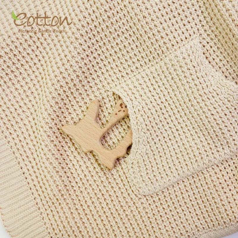 Newborn Poncho: Organic Cable Knit Sweater Newborn Cloak
