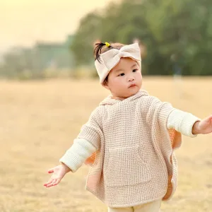Newborn Poncho: Organic Cable Knit Sweater Newborn Cloak