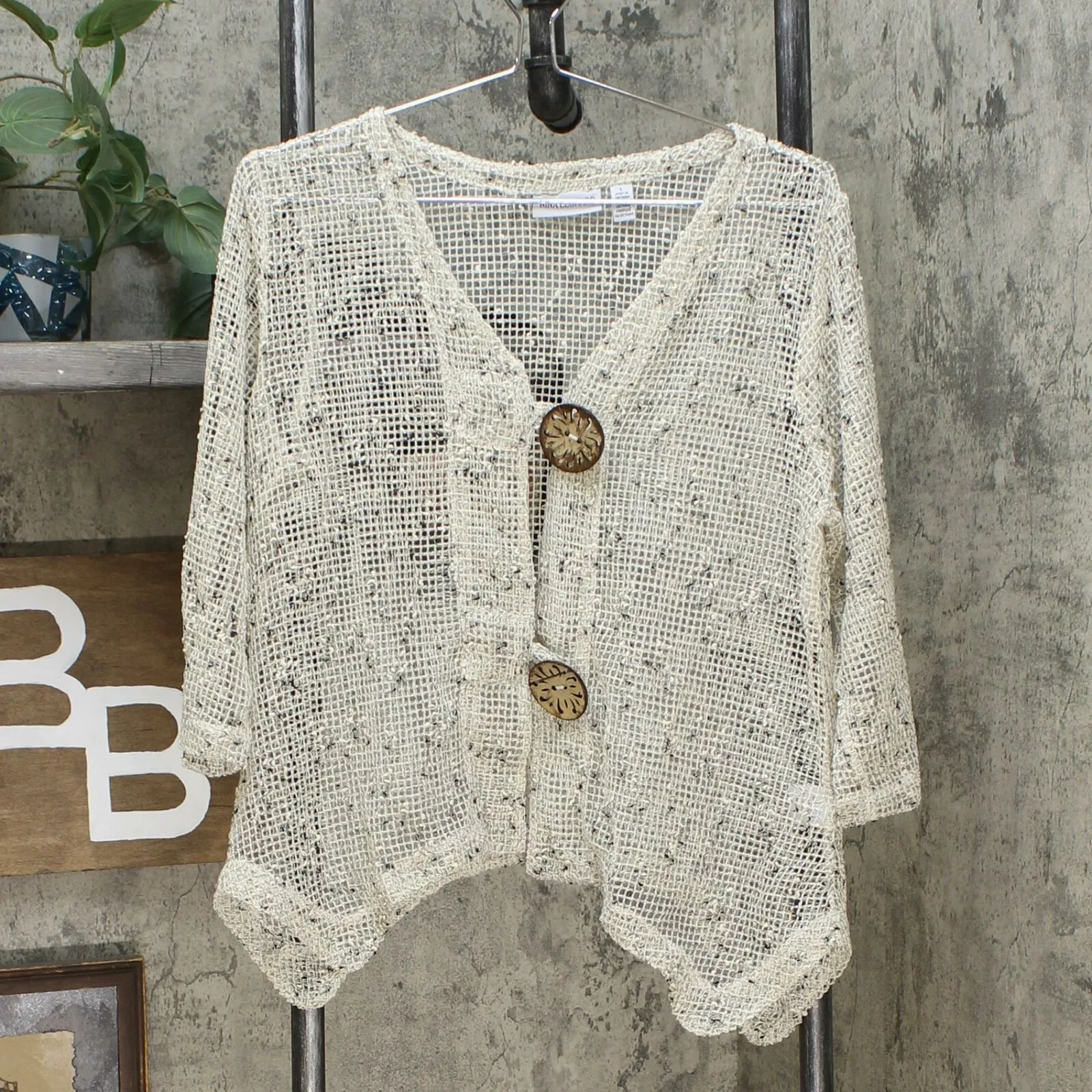 Nina Leonard Women's Coconut Button Knit Bolero Cardigan