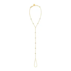 Nine Bezels Hand Chain Bracelet