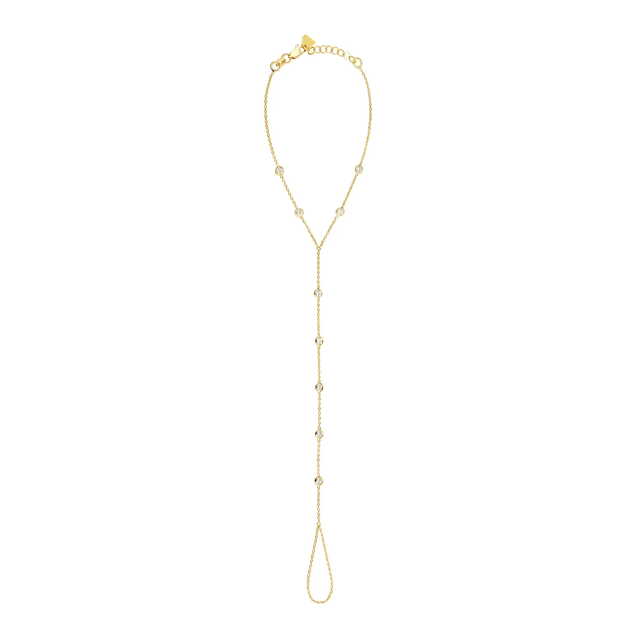 Nine Bezels Hand Chain Bracelet