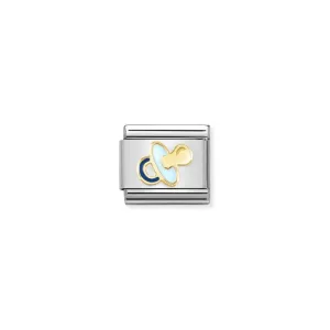 Nomination Composable Link Blue Pacifier, 18K Gold & Enamel