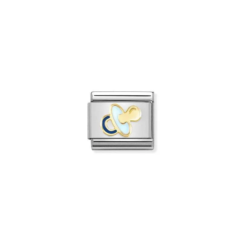 Nomination Composable Link Blue Pacifier, 18K Gold & Enamel