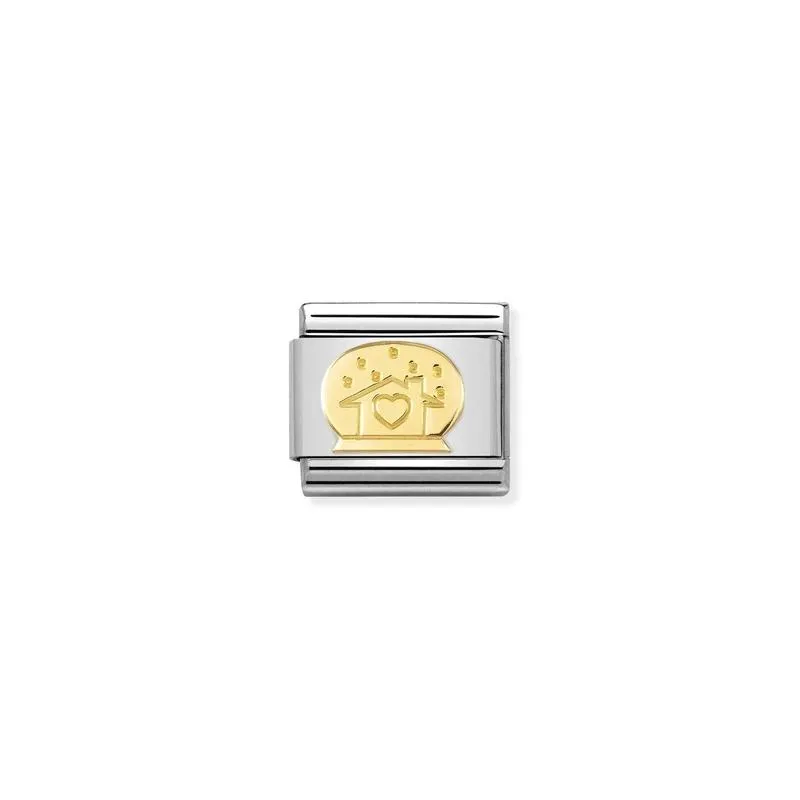 Nomination Composable Link House In Snowglobe, 18K Gold