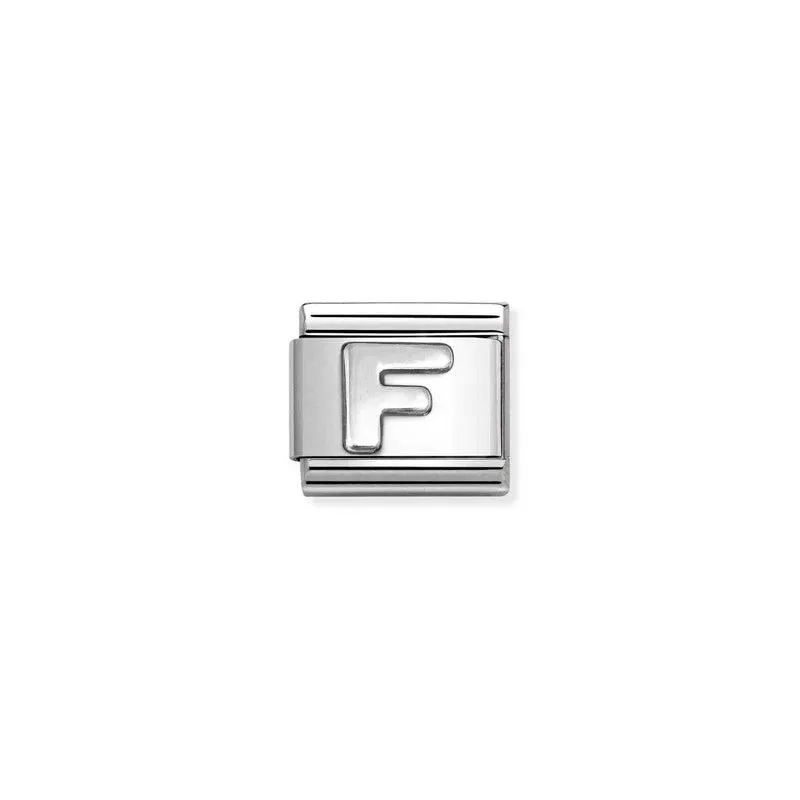 Nomination Composable Link Letter F, Silver