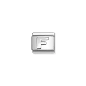 Nomination Composable Link Letter F, Silver