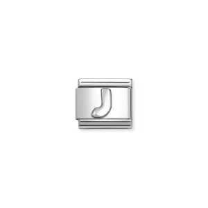 Nomination Composable Link Letter J, Silver